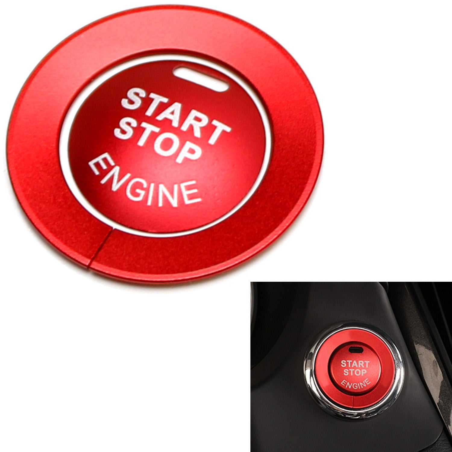 Nissan Infiniti Q50 Q60 QX60 Engine Start Stop Push Button Cover & Ring - Premium Car Accessory for Enhanced Interior Protection & Style