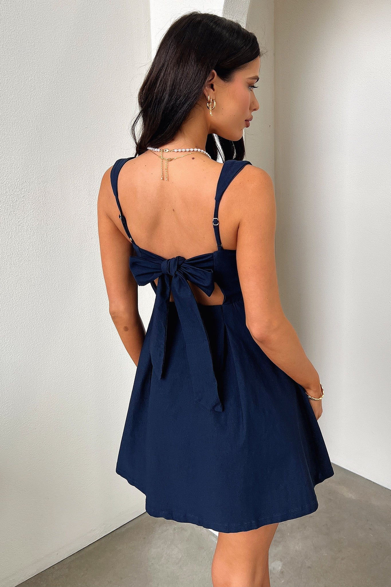 Bransley Women's Navy Blue Dress - Elegant Casual & Office Wear for Everyday Style