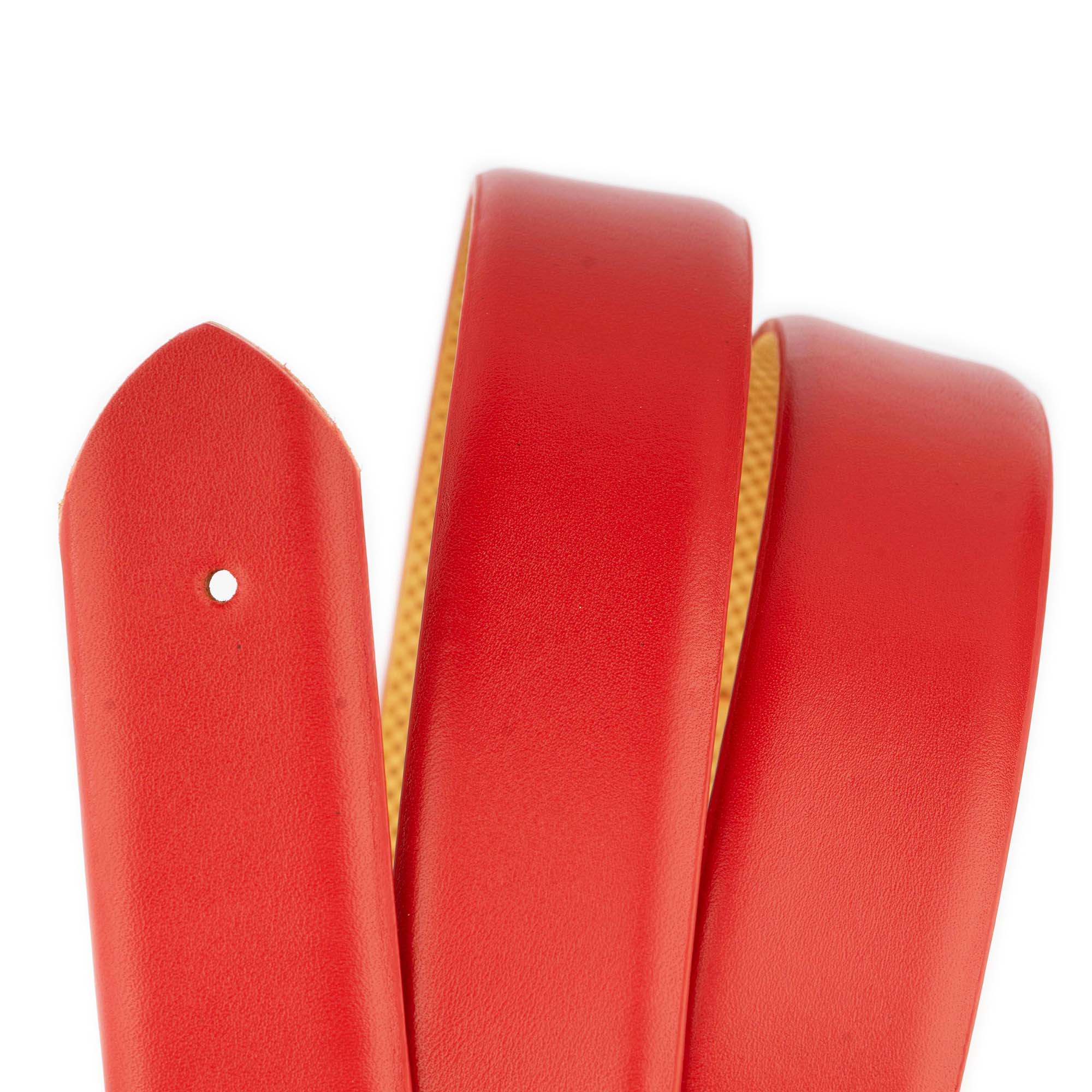 Genuine Red Leather Belt Strap Replacement for Cartier Buckles - Classic Accessory for Watches & Fashion Jewelry