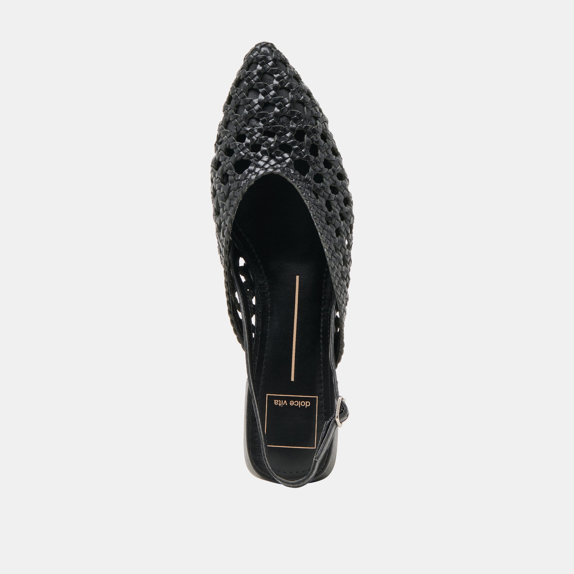 BIRDIE FLATS Women's Black Woven Leather Ballet Shoes - Comfortable & Stylish for Work, Office, and Casual Outfits