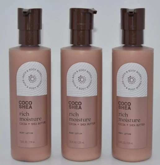 24-Hour Moisturizing Body Lotion - Cocoa & Shea Butter Enriched (8 oz / 226 g, 3-Pack Full Size) | Deep Hydration for Dry Skin | Perfect for Daily Use, After Shower & Winter Care
