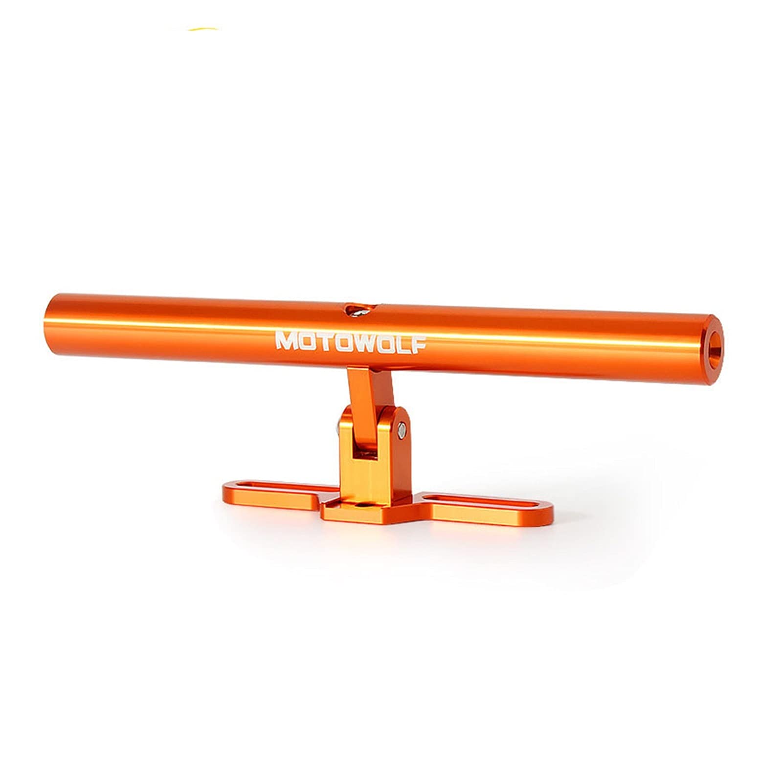 YINGHA Universal Motorcycle Phone Mount - Handlebar Bracket with LED Light Expansion (Orange) - Perfect for Adventure Riding, Commuting & GPS Navigation