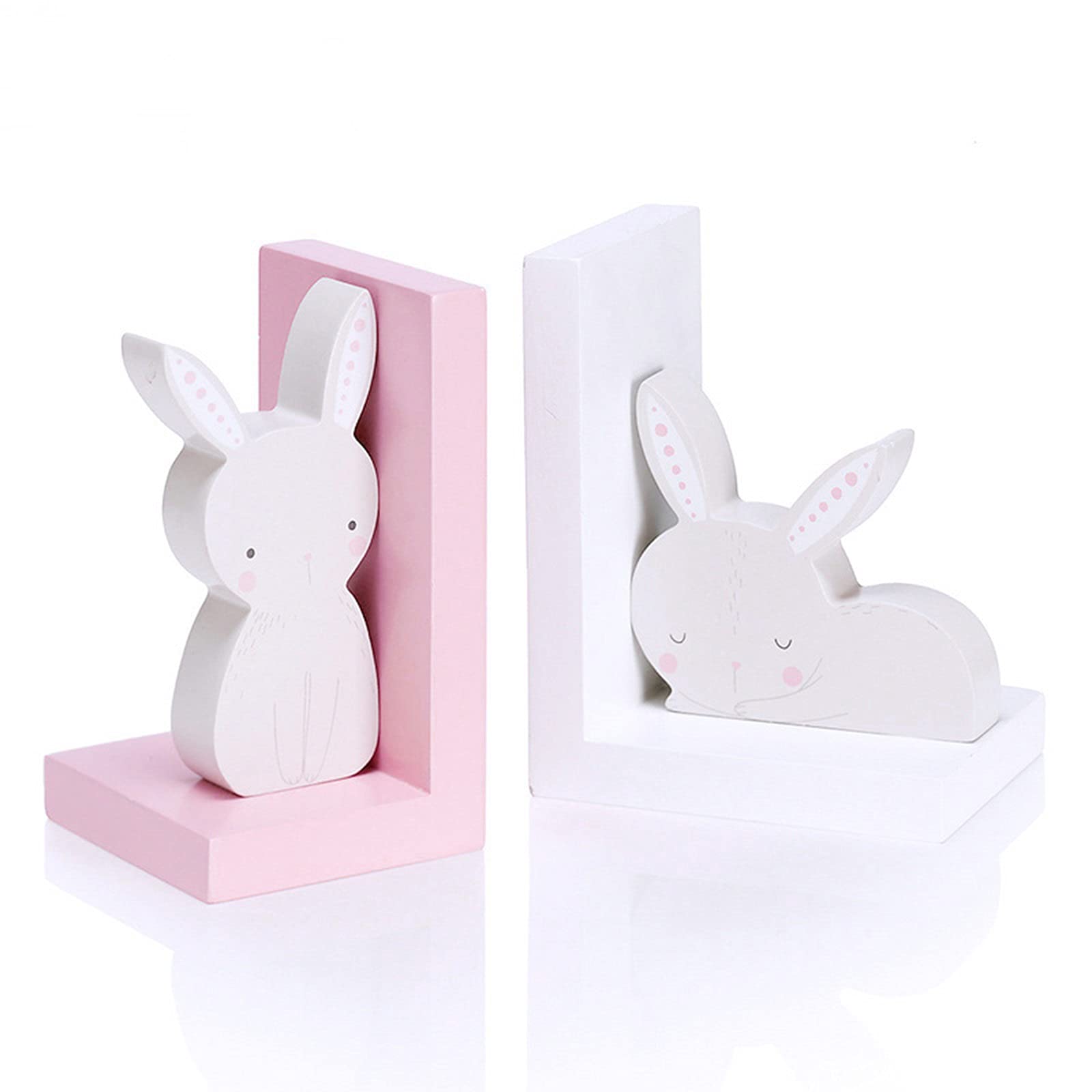 Cute Cartoon Rabbit Bookends - Creative Desktop Book Stand for Shelves & Organizing Books | Stylish Bookends for Kids Room, Office & Home Decor