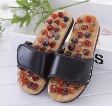 Pebble Stone Massage Sandals for Foot Pain Relief & Reflexology - UK Size 7.5-8 (Women's/Men's) | Comfortable Walking & Home Relaxation Footwear