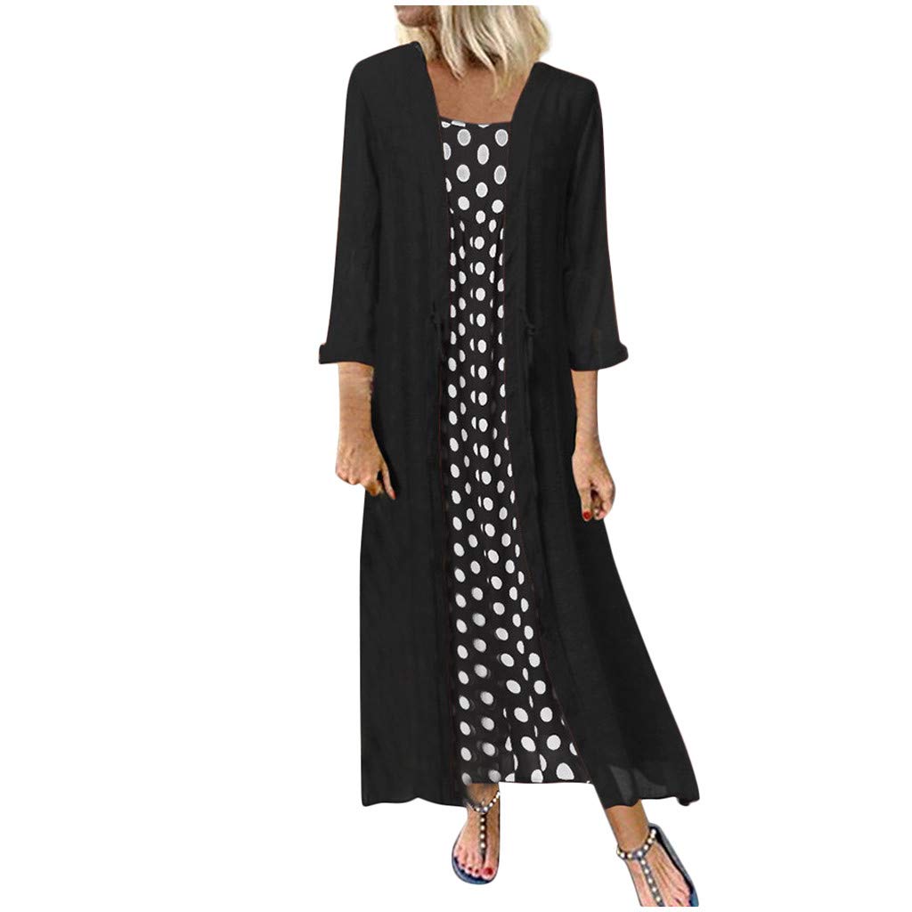 Women's Vintage Lace Linen Cotton Two-Piece Outfit - Loose Fit Oversized 3/4 Sleeve Crewneck Top & Bottom Set for Summer and Fall | Perfect for Casual Wear, Beach Outings and Boho Style Fashion