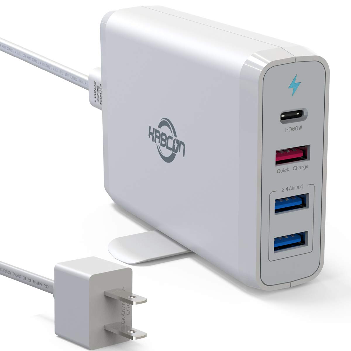 60W 4-Port USB C Fast Charger for MacBook Pro/Air, iPhone 15/15 Plus/15 Pro/15 Pro Max - Compact Wall Charger for Home, Office & Travel