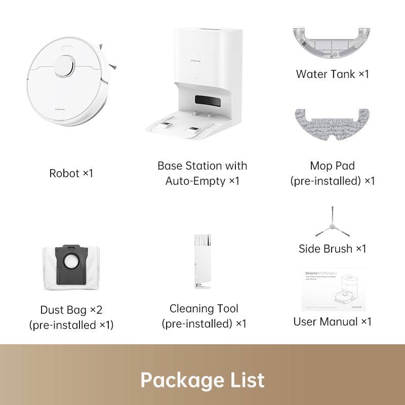 Dreame D10 Plus Gen 2 Robot Vacuum and Mop with Auto Empty Dock - Smart Self-Cleaning for Hardwood Floors & Carpets - Perfect for Pet Hair, Daily Cleaning in Homes & Apartments