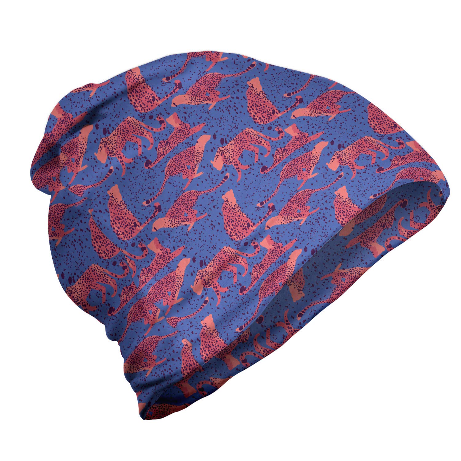 Ambesonne Unisex Beanie - African Cheetahs Print Winter Hat for Men & Women - Soft Knit Beanie for Hiking, Camping & Outdoor Activities in Cold Weather