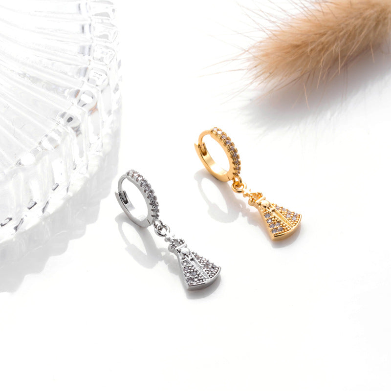 18K Gold Cartilage Huggie Hoop Earrings for Women - Sparkly Minimalist Earrings | HSPJ404 | Perfect for Everyday Wear, Parties & Gifts