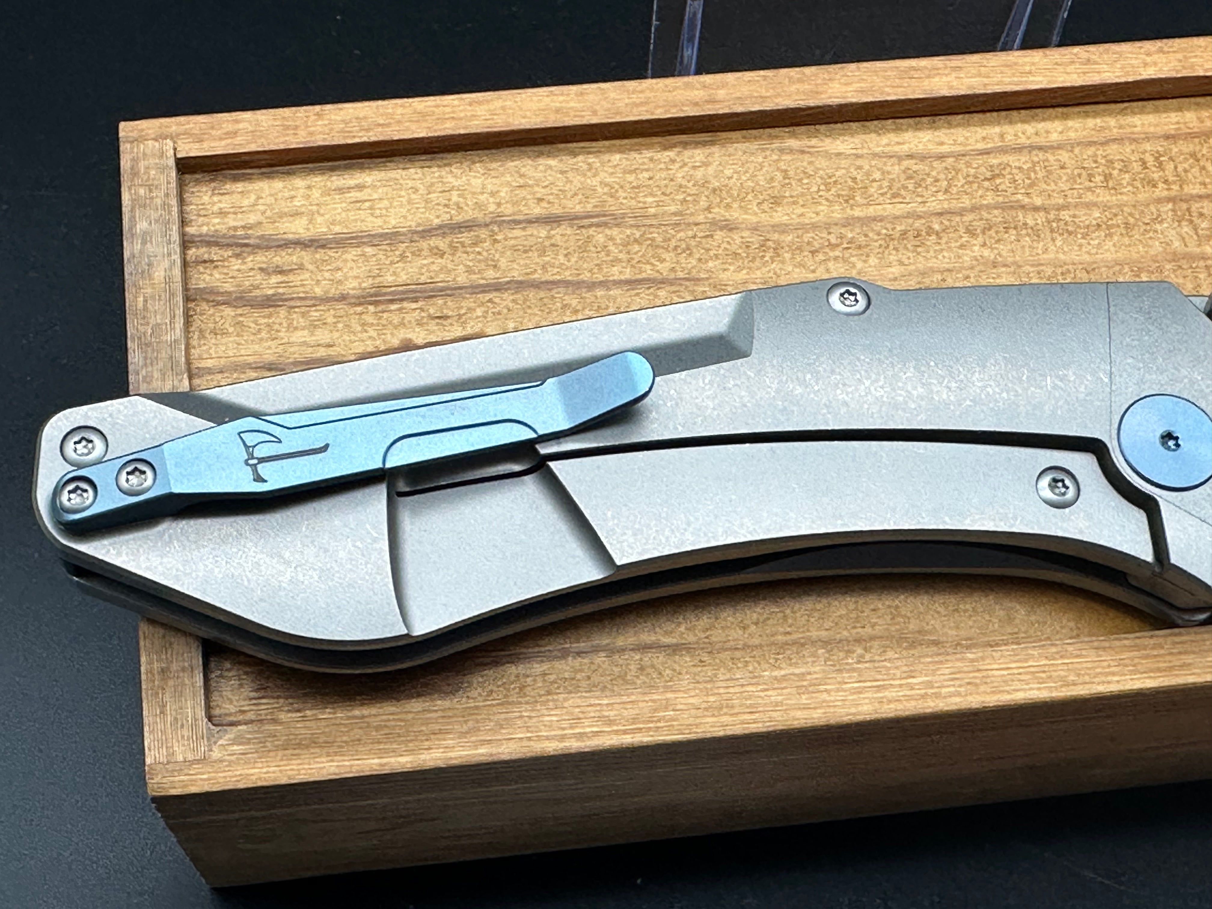 Hoback Summit Folding Knife with Blue Accents - Premium EDC Pocket Knife for Camping, Hiking & Outdoor Adventures