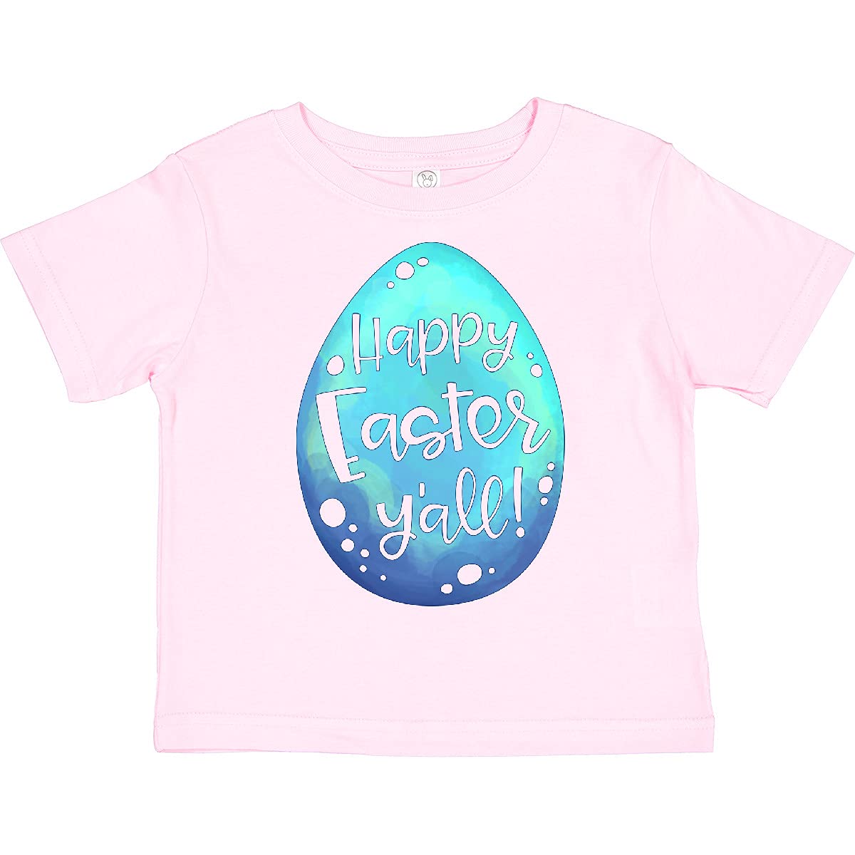 Inktastic Happy Easter Y'all Blue Easter Egg Toddler T-Shirt - Cute Easter Outfit for Boys & Girls, Spring Holiday Party, Family Photo Matching