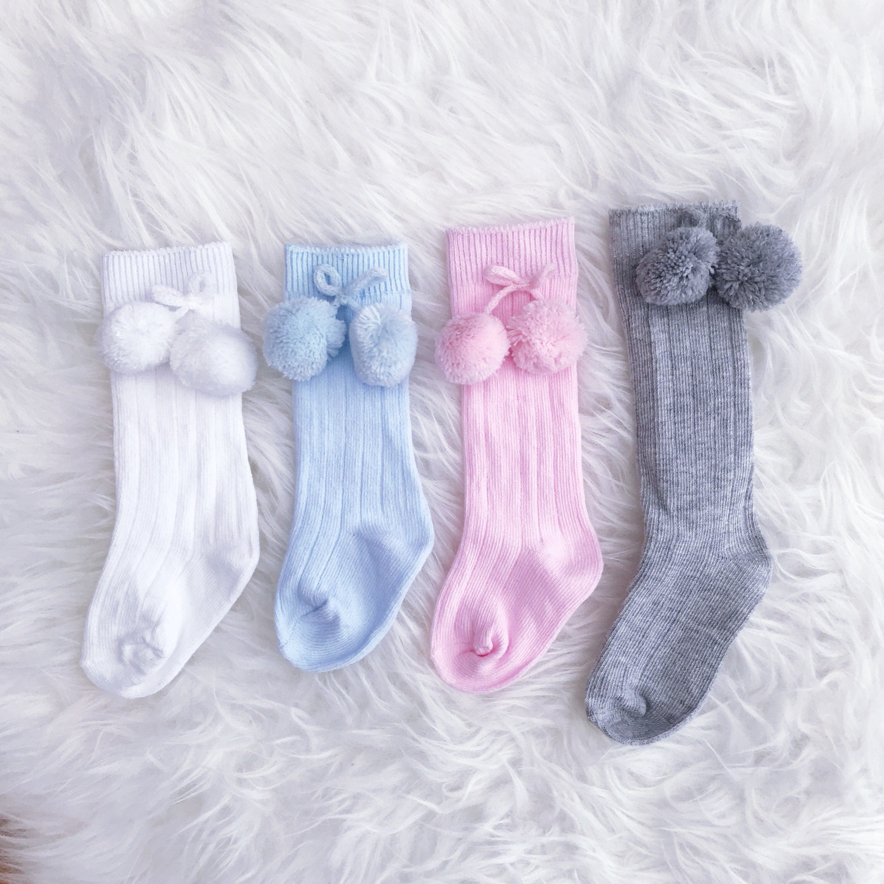 Warm Knit Knee High Pom Pom Socks for Women - Cozy Winter Boot Socks with Cute Fur Balls | Perfect for Snow Boots, Christmas Outfits & Casual Winter Fashion