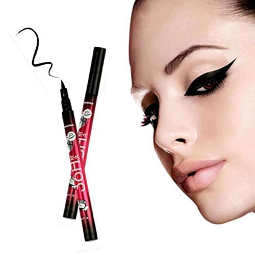 Glamezone Waterproof Liquid Eyeliner Pencil - 3 Pack, Long Lasting Smudge Proof Eyeliner for Precise Winged Liner & Cat Eye Makeup - Perfect for Daily Use, Parties & Special Occasions