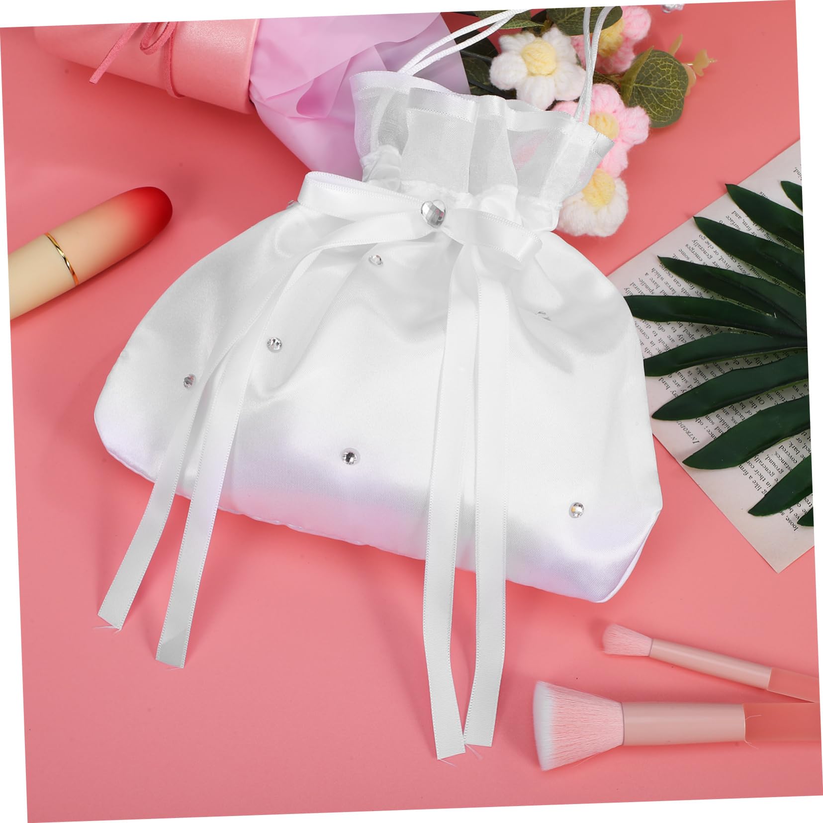 HAPINARY 3-Piece Flower Girl Bag Set - Wedding Favor Drawstring Candy Bags & Money Pouches for Bridal Party, Birthday, Baby Shower - Perfect for Wedding Decorations, Gift Giving, and Special Events