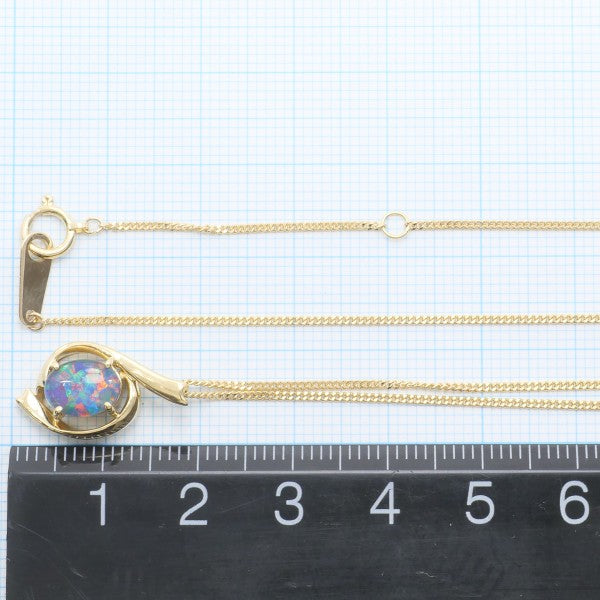 18K Yellow Gold Synthetic Stone Necklace for Women - Elegant Layering Jewelry for Daily Wear, Party & Gift Giving