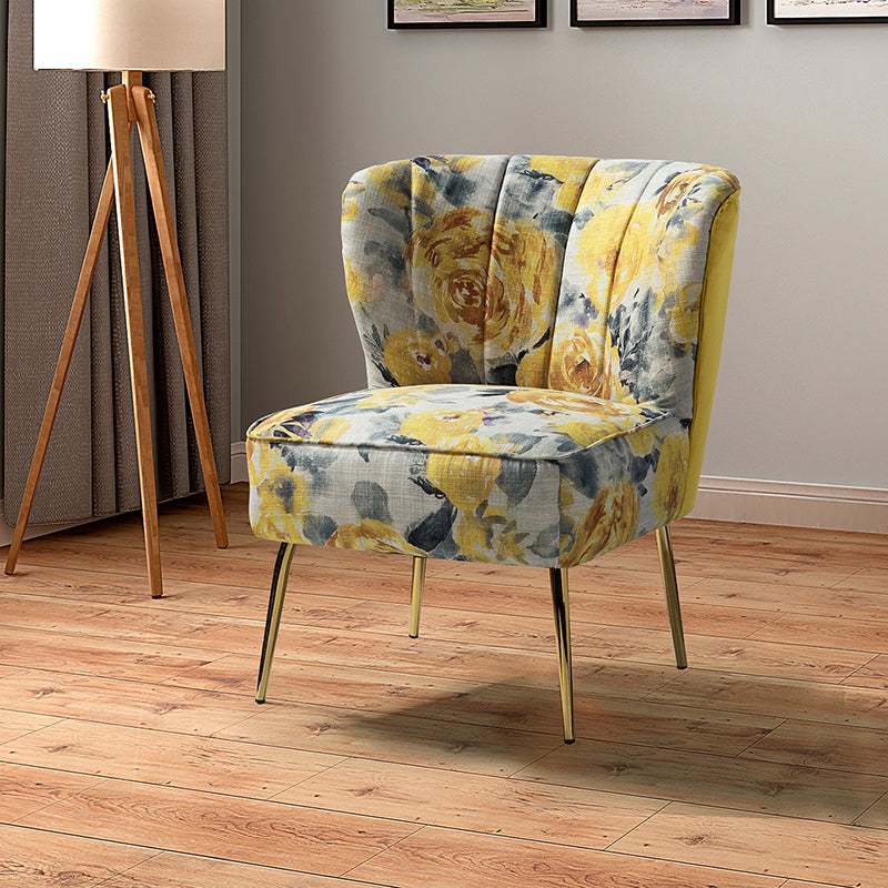 Luxury Coraline Velvet Barrel Chair with Tufted Back & Sturdy Metal Legs - Elegant Accent Chair for Living Room, Bedroom or Office Decor