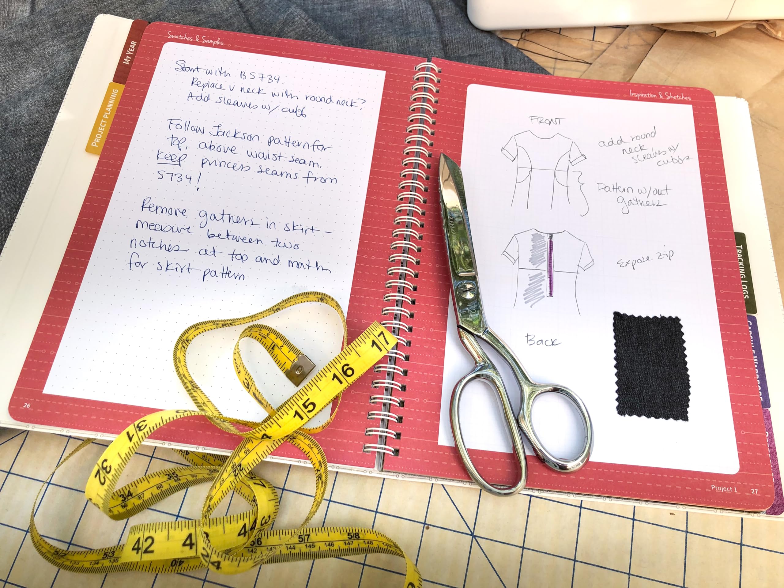 Garment Maker's Project Planner - Ultimate Dream, Plan & Organize Tool for 12 Sewing Projects | Perfect for DIY Fashion Designers & Craft Enthusiasts | Home Studio & Workshop Essential