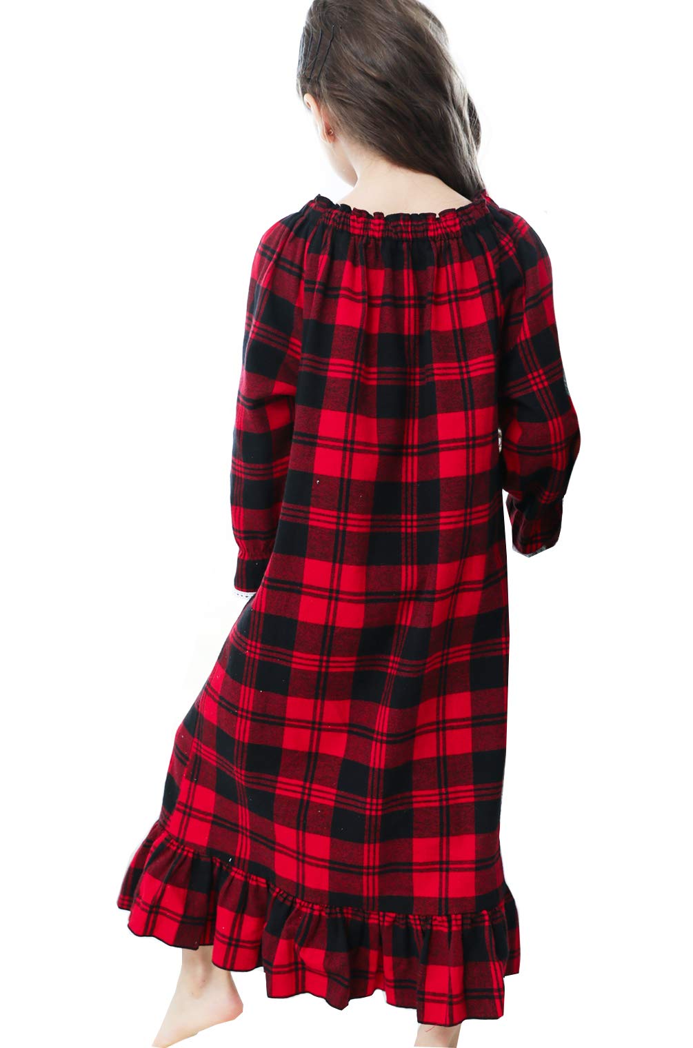 **Princess Nightgown for Girls 3-12 Years - Winter Long Sleeve Flannel Nightdress Pajama Dress - Soft & Warm Sleepwear for Kids - Perfect for Bedtime & Cozy Winter Nights**