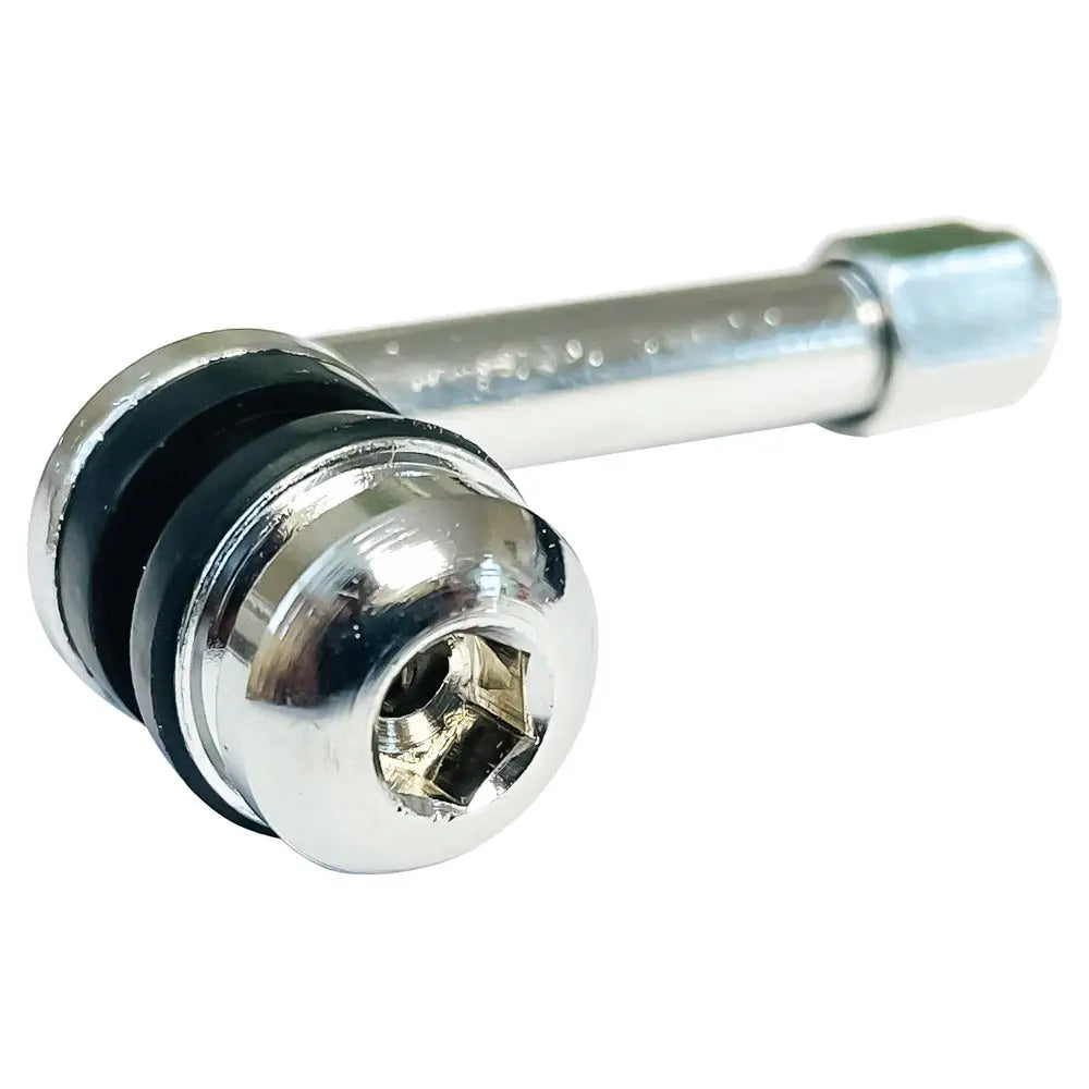 AA 2-Piece Low Profile 90 Degree Bent Tire Valve Stems (0.455RH, 1.8L) - Perfect for Custom Wheels, Motorcycles & Performance Vehicles