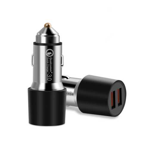 Bakeey QC3.0 Fast Charging Dual USB Car Charger - Compatible with iPhone, Samsung, iPad, Tablets & Cameras - Perfect for Road Trips & Travel Charging