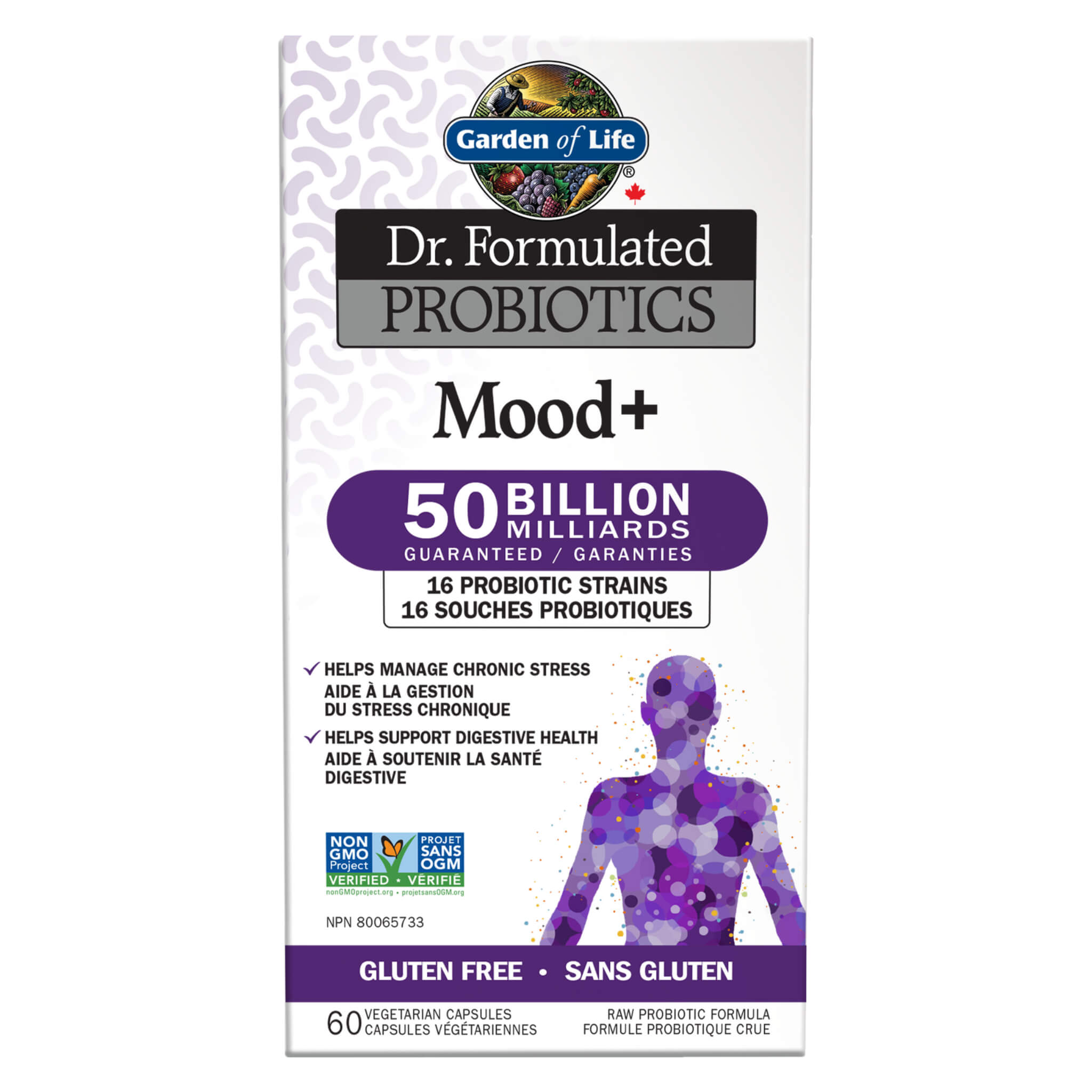Dr. Formulated Probiotics Mood+ with 50 Billion CFU - Supports Gut Health, Stress Relief & Emotional Balance - Perfect for Daily Wellness & Travel