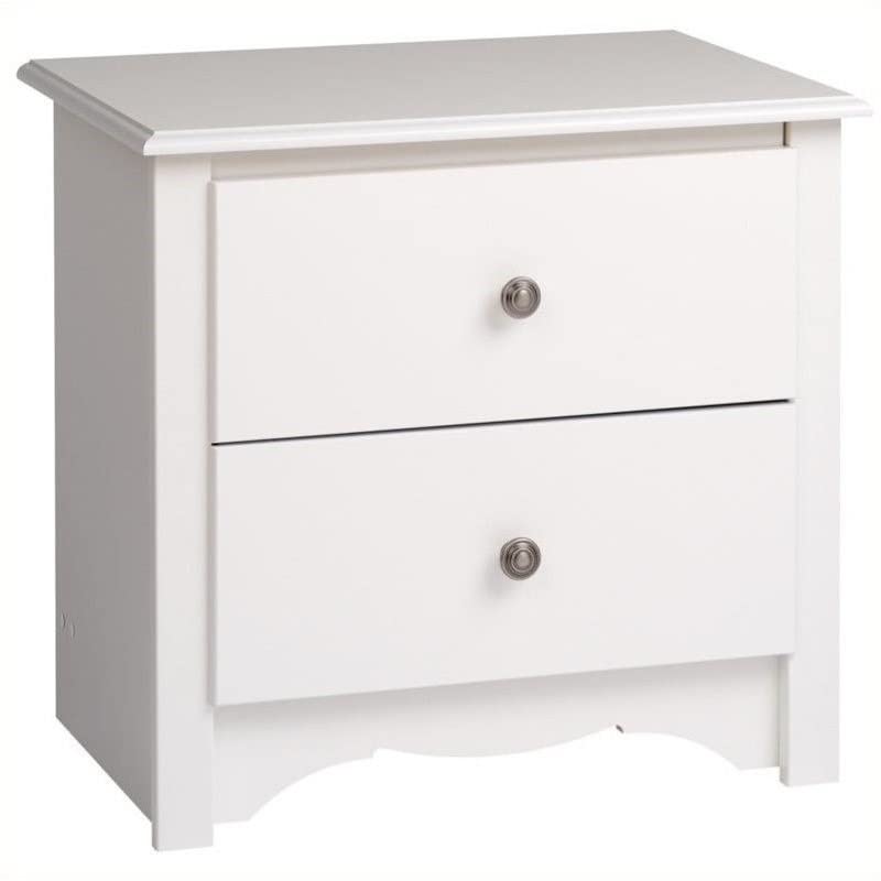 Home Square Monterey 4-Piece White Kids Bedroom Set - Wooden Twin Bed, Headboard, Double Dresser & Nightstand | Perfect for Children's Room Decor & Small Space Bedrooms