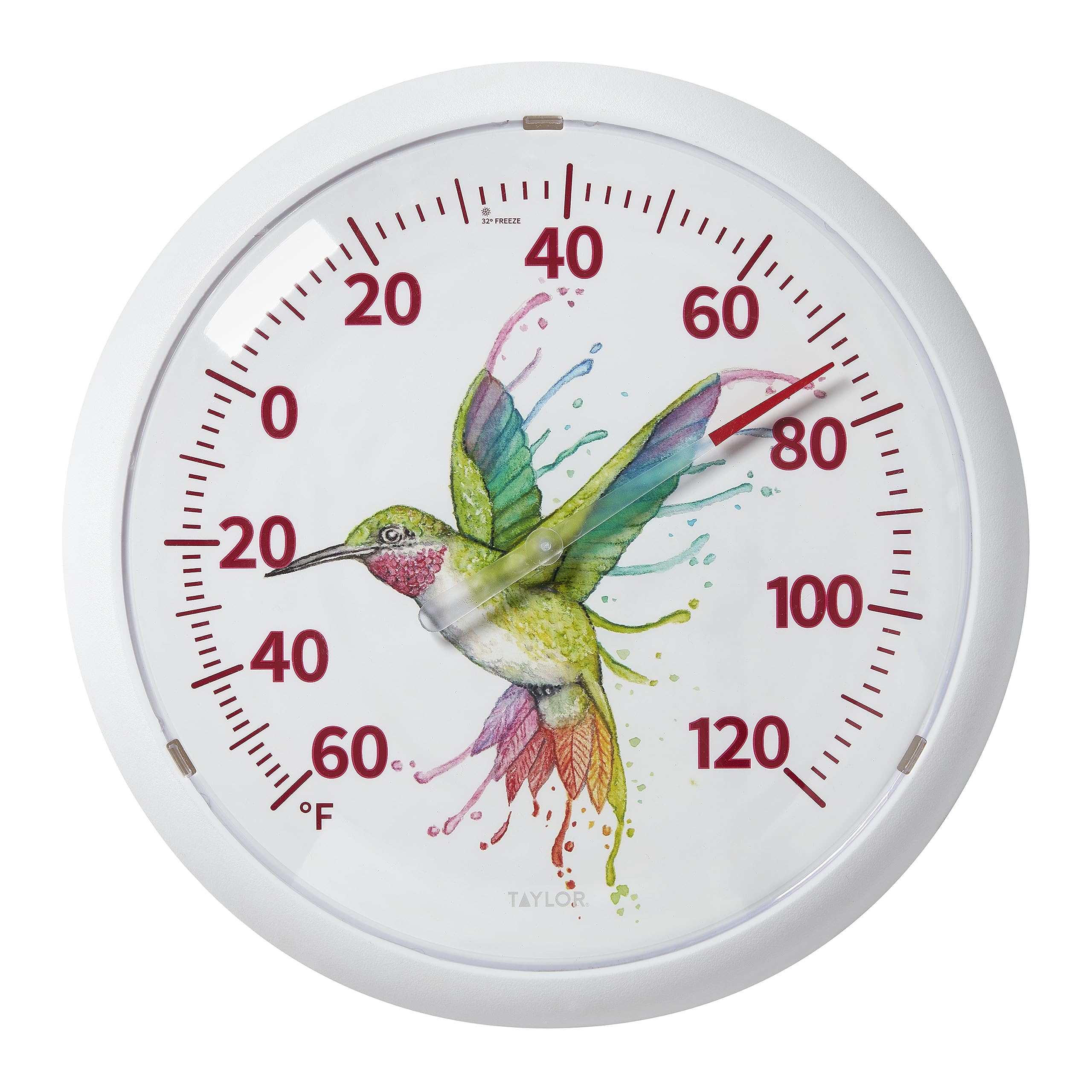 Taylor Watercolor Series Rainbow Hummingbird Indoor/Outdoor Thermometer - 13.25