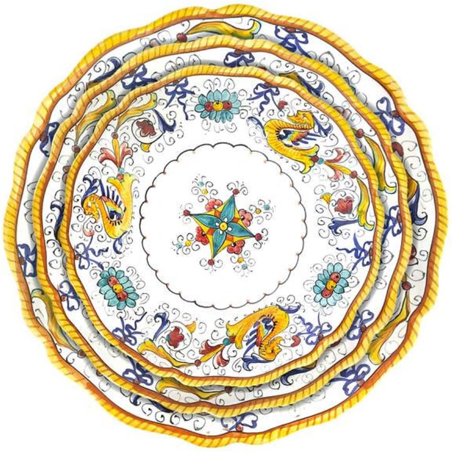 Handcrafted Raffaellesco Deruta Table Set | Authentic Italian Ceramics Hand-Painted in Deruta Italy | Elegant Dinnerware for Fine Dining & Home Decor
