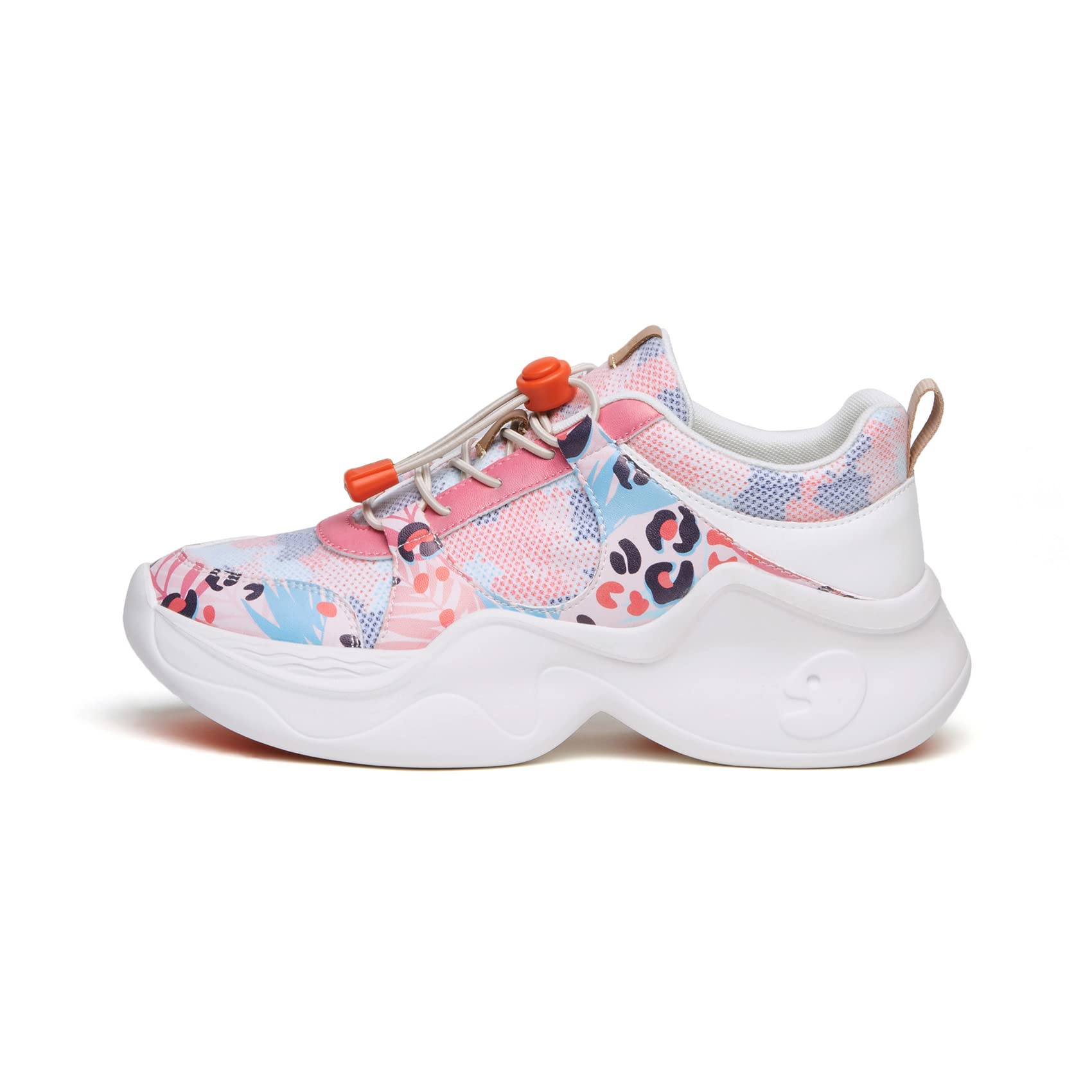 UIN Women's Chunky Fashion Sneakers - Comfortable Walking Shoes with Artistic Paint Design | Casual Dad Shoes for Travel & Everyday Wear (Size 5) | Perfect for Street Style, Work Commute & Vacation Outfits
