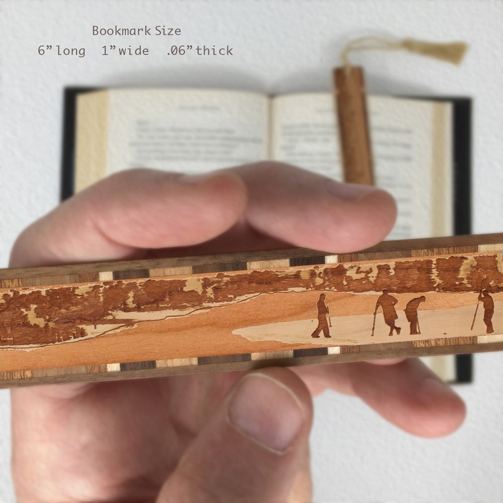 Handmade Personalized Golf Wooden Bookmark with Suede Tassel - Engraved Golf Gift for Men & Women - Perfect for Golf Lovers, Bookworms & Corporate Gifts - Made in USA