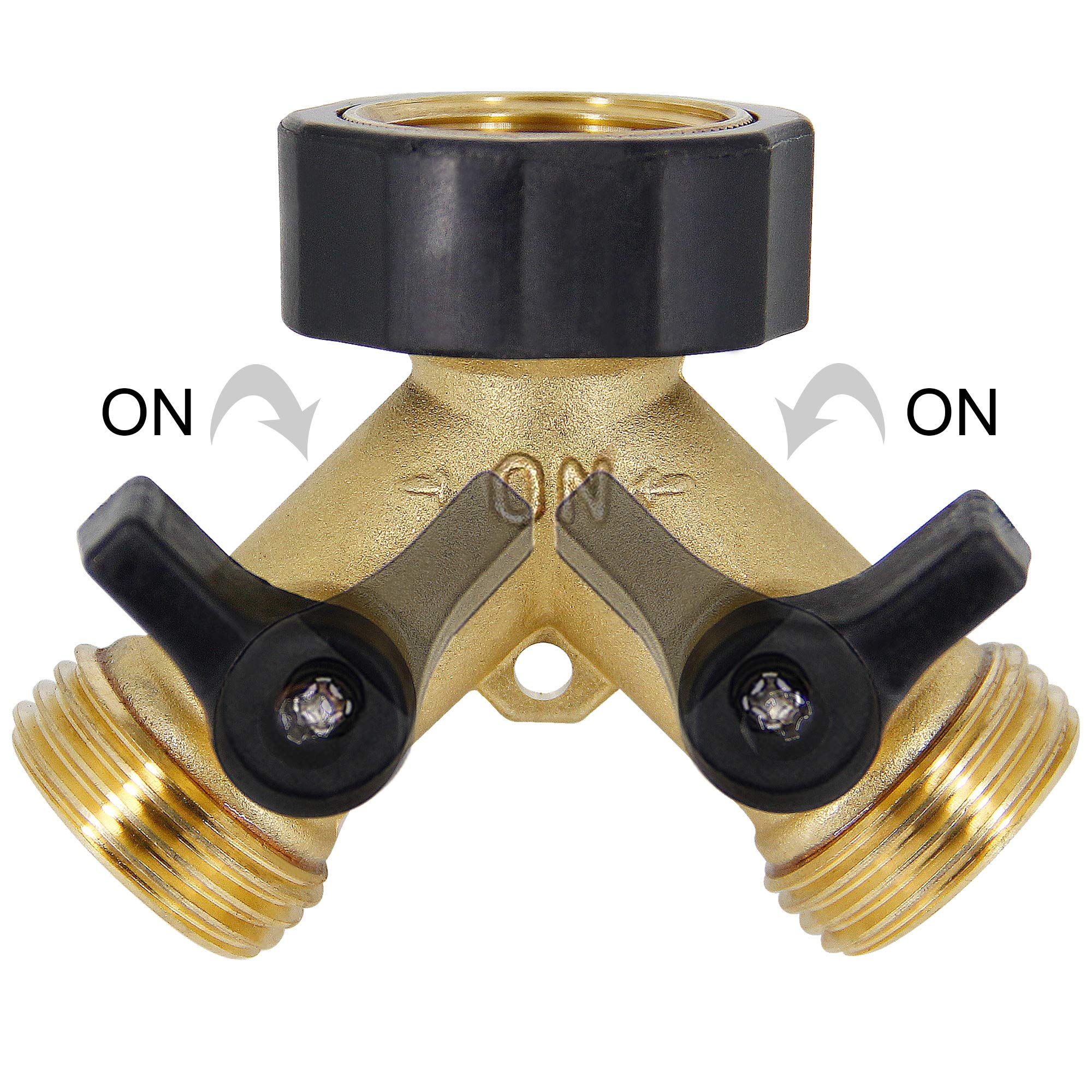 2-Way Brass Hose Splitter - 3/4