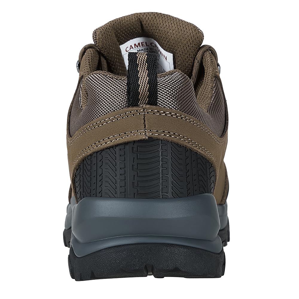 CAMEL CROWN Men's Waterproof Hiking Shoes - Lightweight Comfortable Outdoor Walking Shoes for Men - Non-Slip Low-Cut Work Boots for Construction, Hiking & Daily Wear