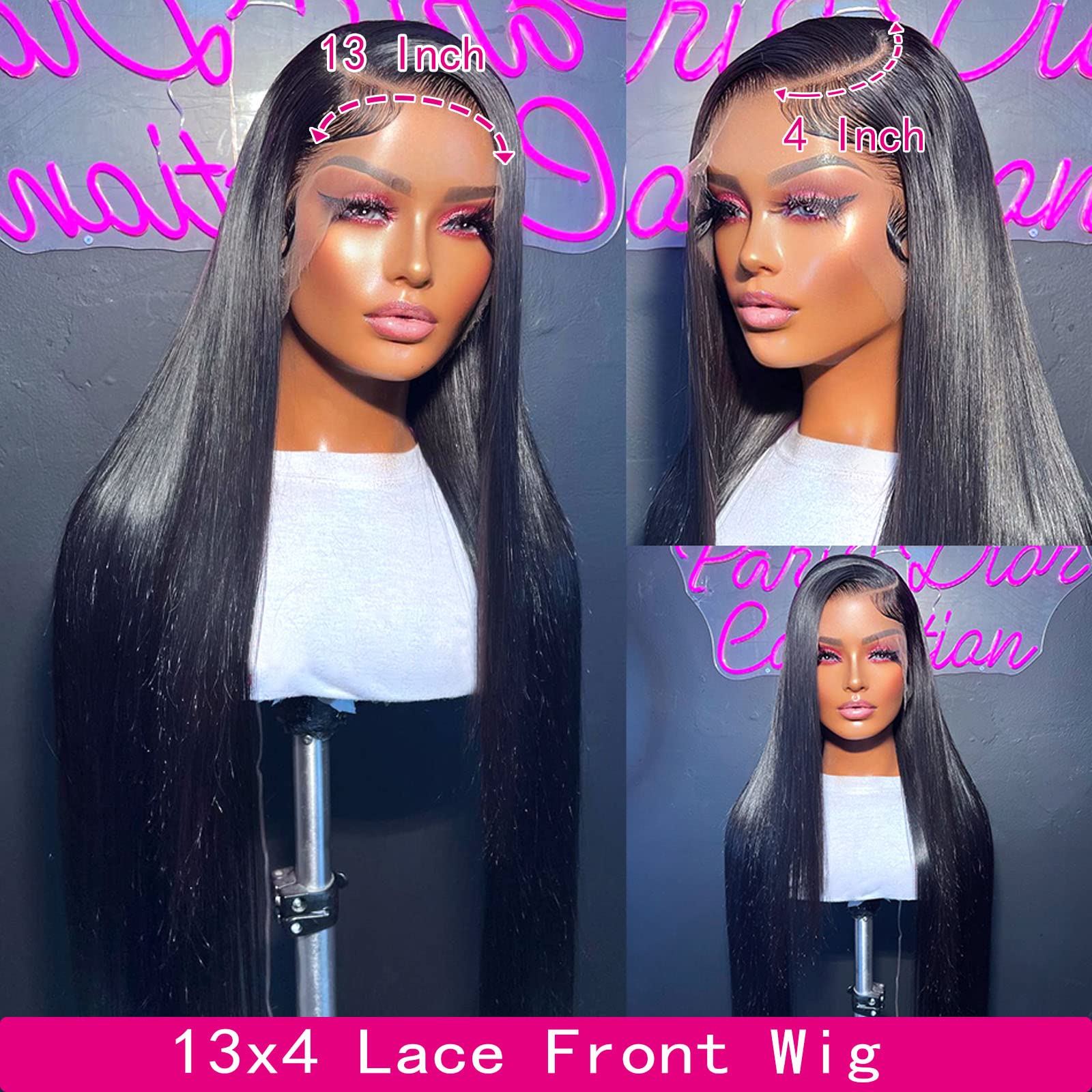 30 Inch Straight Lace Front Wigs Human Hair - Pre Plucked with Baby Hair, 13x4 HD Lace Frontal Wigs Brazilian Virgin Hair for Black Women - Perfect for Daily Wear, Parties, and Special Occasions