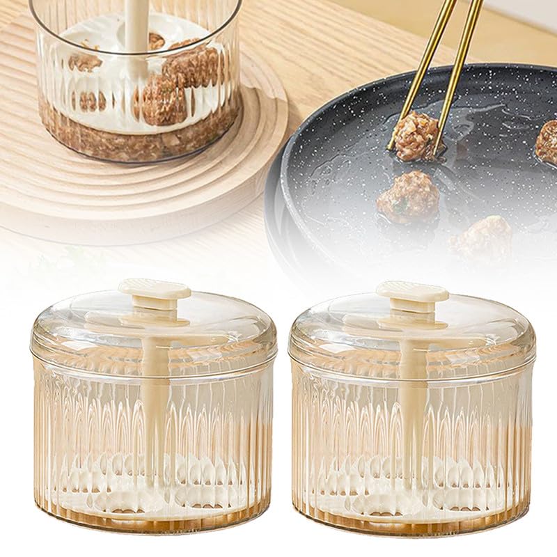 2024 New Translucent Meatball Maker Set - 5 Balls Kitchen Tool for DIY Meatballs, Ground Beef Freezer Storage Mold (White, 2-Pack) - Perfect for Home Cooking, Meal Prep & Party Food Making