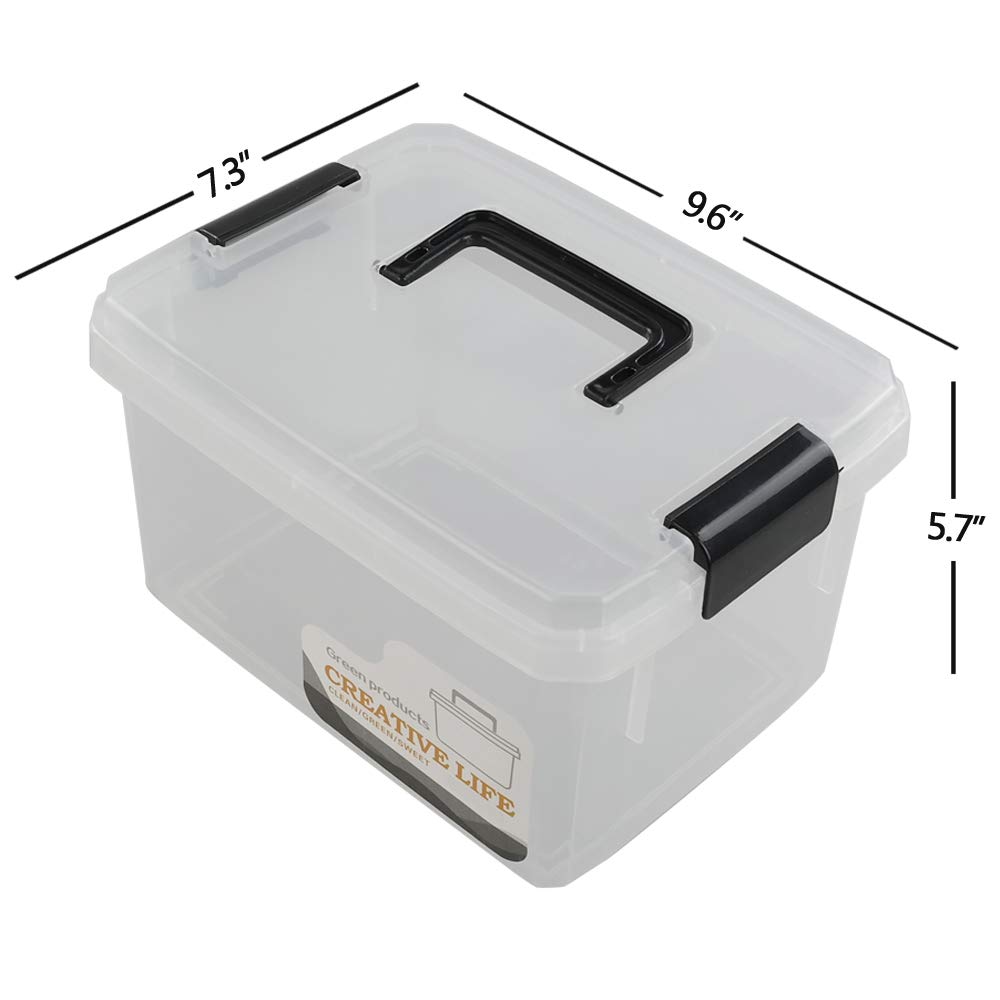4.5L Clear Plastic Storage Box with Latch - 4-Pack Set for Home Organization, Kitchen Pantry, Office Supplies & Craft Storage