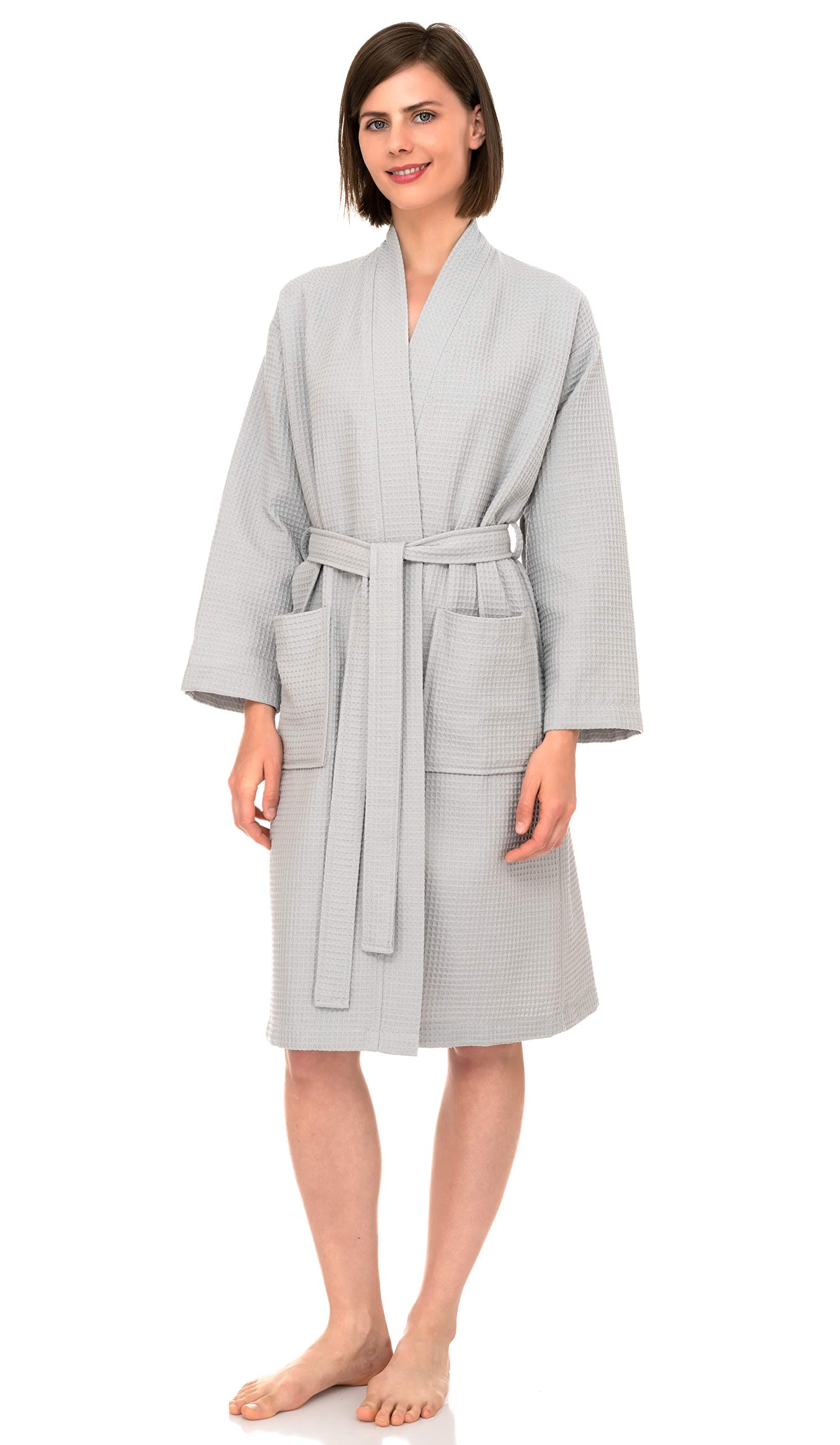 TowelSelections Women's Kimono Waffle Spa Bathrobe - Soft & Absorbent Cotton Robe for Relaxation, Spa Days & Lounging at Home