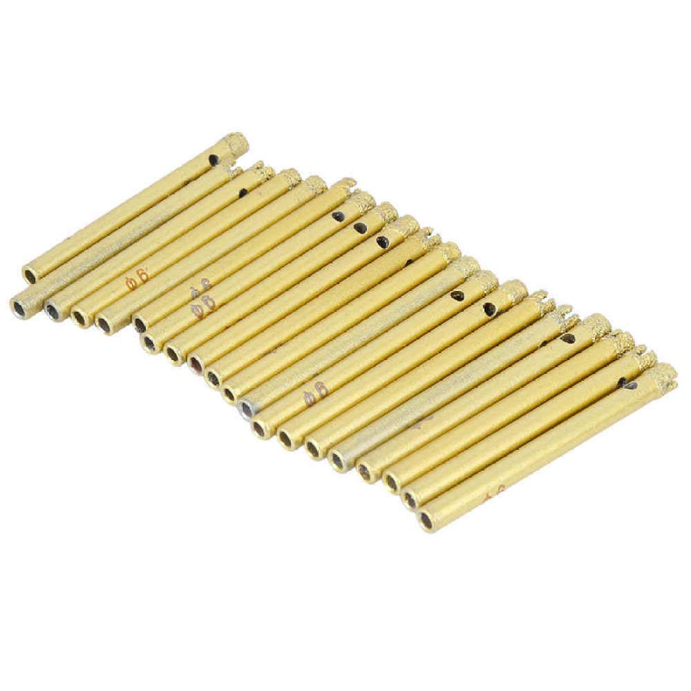 20PCs Diamond Drill Bit Set - 6mm Gold Brazing Hole Opener for Glass, Ceramic Tiles & Granite - Electric/Hand Drill Accessories for DIY Projects & Home Renovations