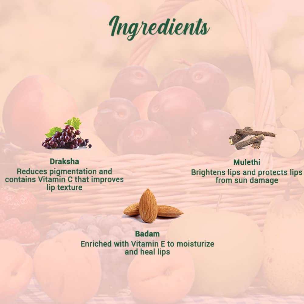 Bio Fruit Whitening & Brightening Lip Balm 12g - Natural Moisturizing Lip Care for Dry Chapped Lips - Day & Night Use