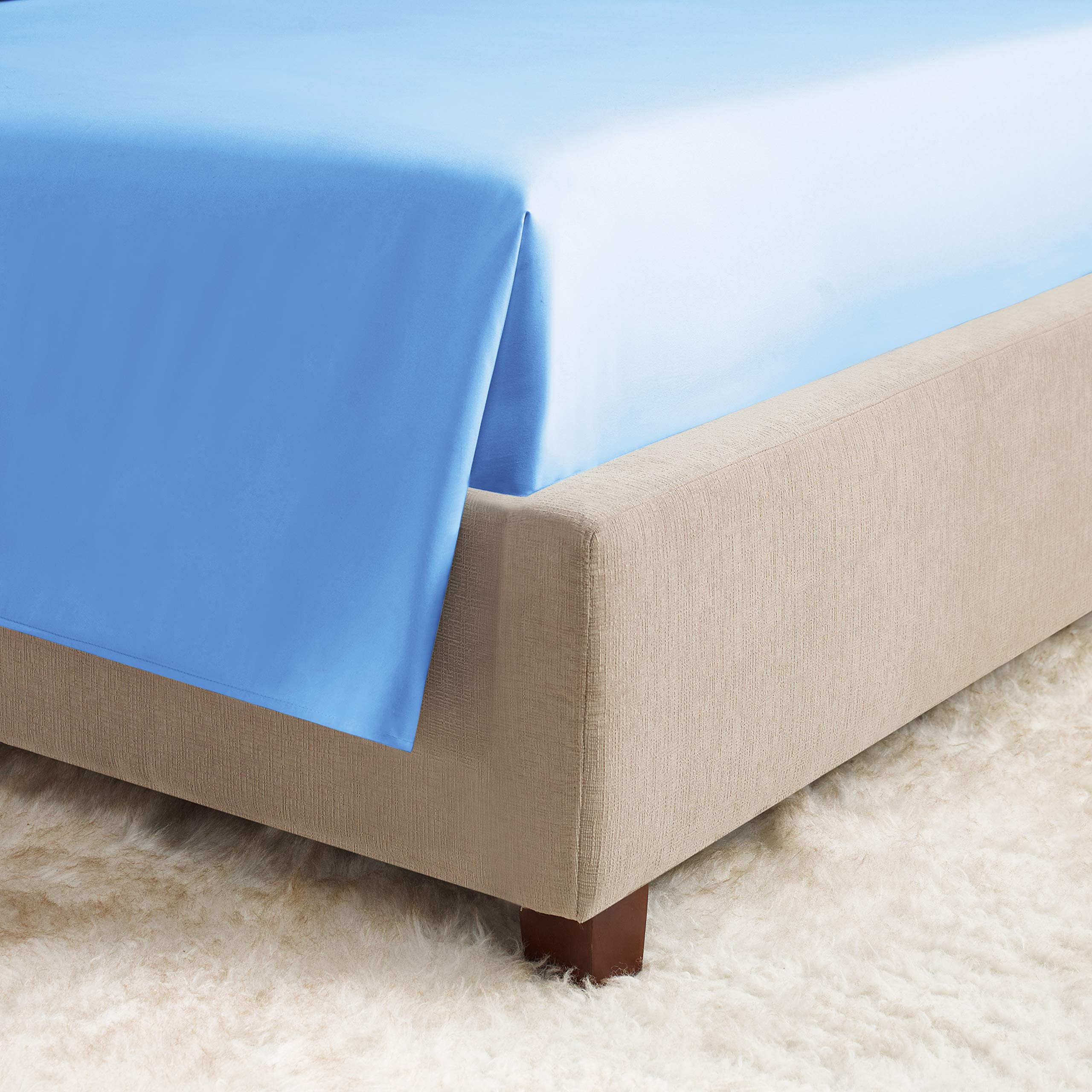 Empyrean 3-Piece Twin Sheet Set - Super Soft Double Brushed Microfiber Bed Sheets in Calm Blue - Hotel Luxury Bedding with 4 Corner Elastic Straps - Perfect for Guest Rooms, Dorms & Cozy Bedrooms