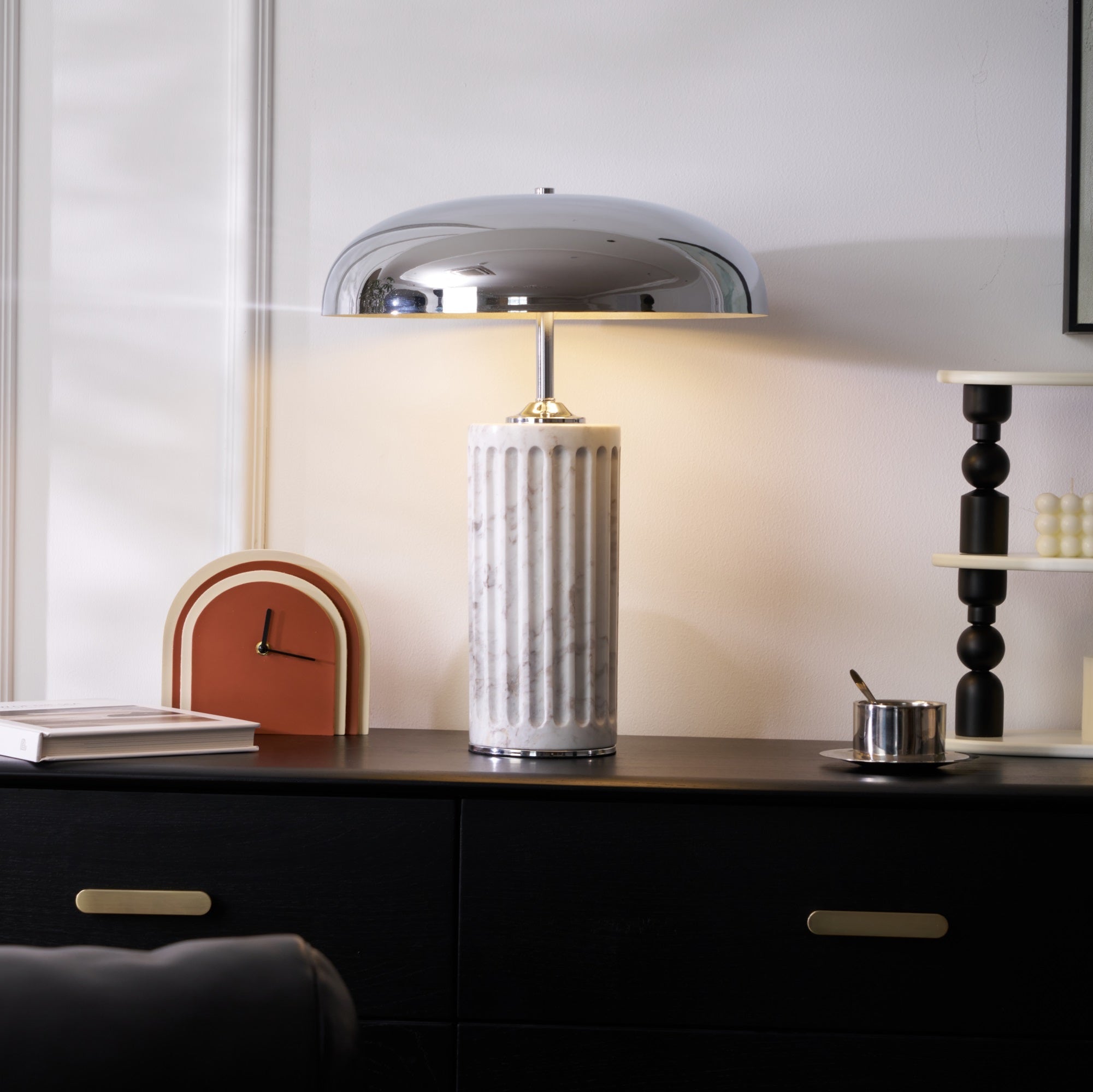 Aurelio Dome Table Lamp - Modern LED Bedside Lamp with Touch Control, Dimmable Warm White Light for Bedroom, Living Room, and Office Decor