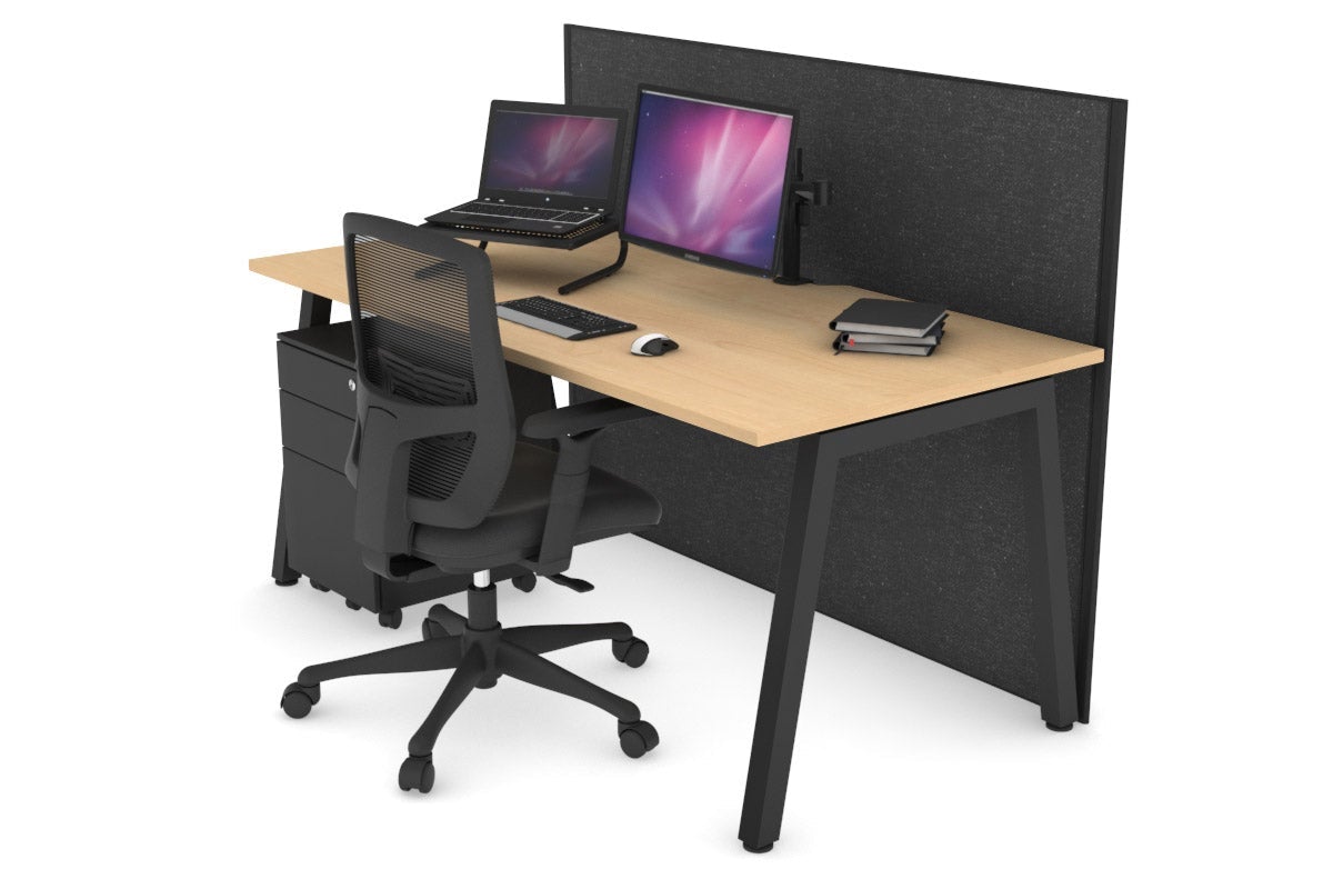 Horizon Quadro A Legs Office Desk - 1600L x 800W with Cable Management Scallop | Modern Workstation for Home Office, Study Room & Small Business Spaces