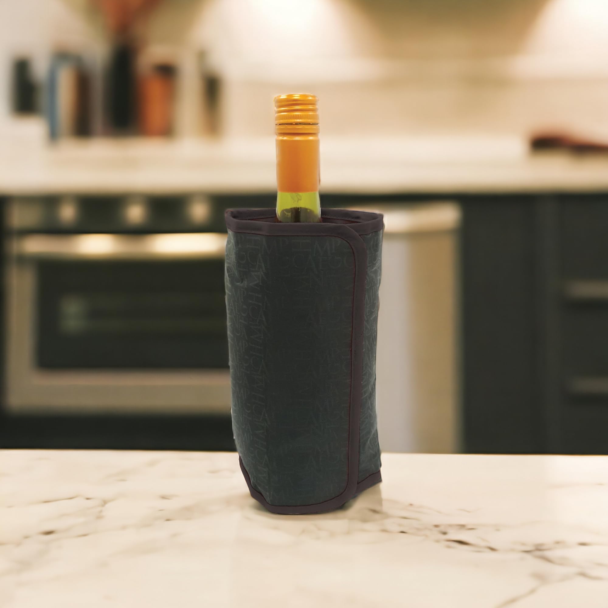 Original Bar Dual Wrap Black Wine Bottle Chiller & Warmer - Keep Wine at Perfect Temperature for Parties, Dinners & Gifts