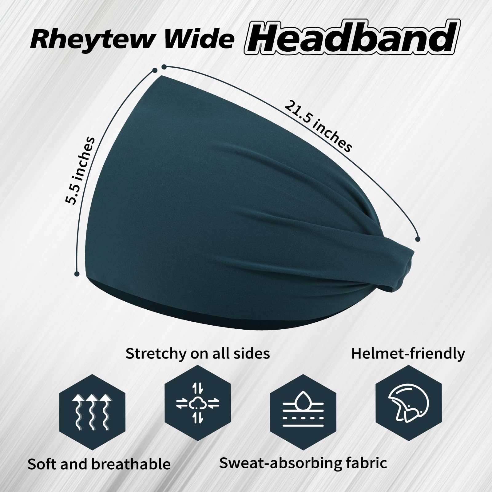 8-Pack Men's Wide Headbands - Athletic Sweatbands for Sports & Workouts - Breathable Hair Bands for Long Hair - Perfect for Running, Basketball, Tennis & Gym