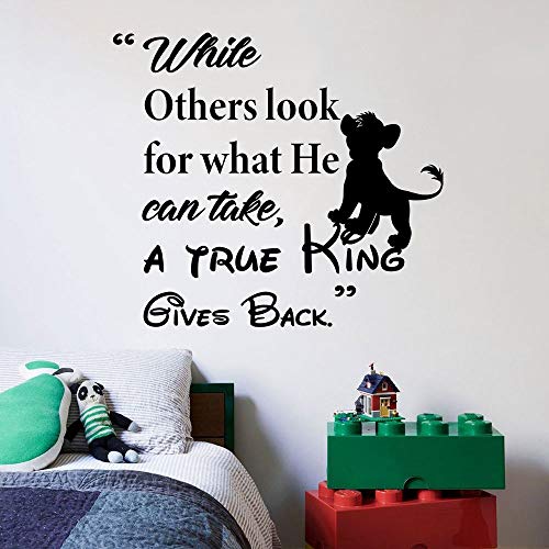 Disney Lion King Simba 'True King' Quote Wall Decal Sticker - 10x10 Inch Vinyl Art for Kids Room, Nursery, Bedroom & Home Decor - Perfect for Disney Fans, Birthday Gifts & Themed Parties