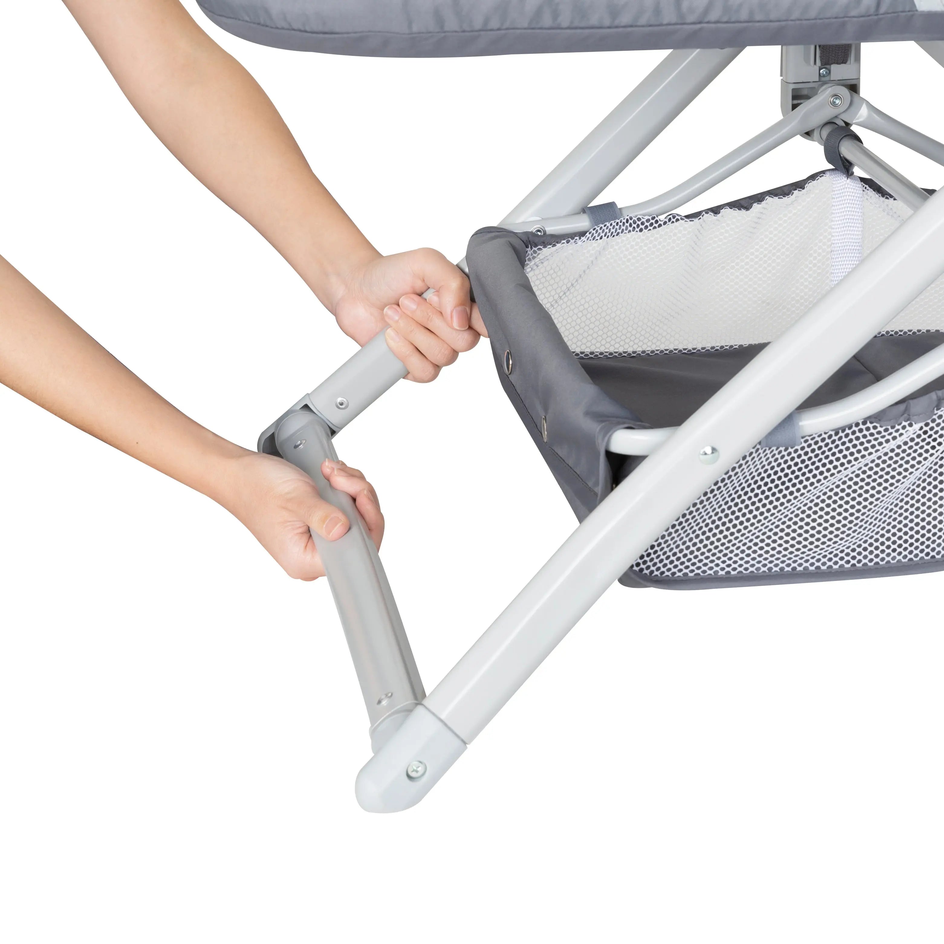 2 in 1 Quick Fold Rocking Bassinet for Newborns - Shadow Stone Gray | Portable Baby Crib with Adjustable Height for Nursery, Bedroom & Travel