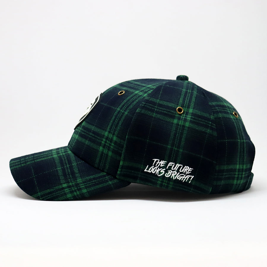VT Shield Logo Green Tartan Plaid Snapback Hat - Stylish Adjustable Baseball Cap for Men & Women - Perfect for Outdoor Sports, Casual Wear & Street Fashion