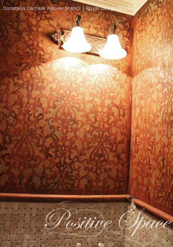 Donatella Damask Stencil - Reusable Wall Stencils for Painting, DIY Home Decor, Furniture & Crafts | Perfect for Bedroom, Living Room, and Wedding Decorations