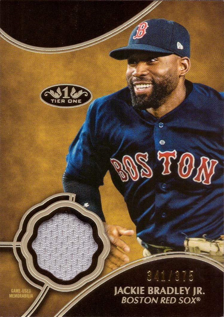 2019 Topps Tier One Relics #T1R-JBJ Jackie Bradley Jr. Game-Worn Red Sox Jersey Baseball Card - Limited Edition of 375 - Perfect for Sports Collectors and Boston Red Sox Fans