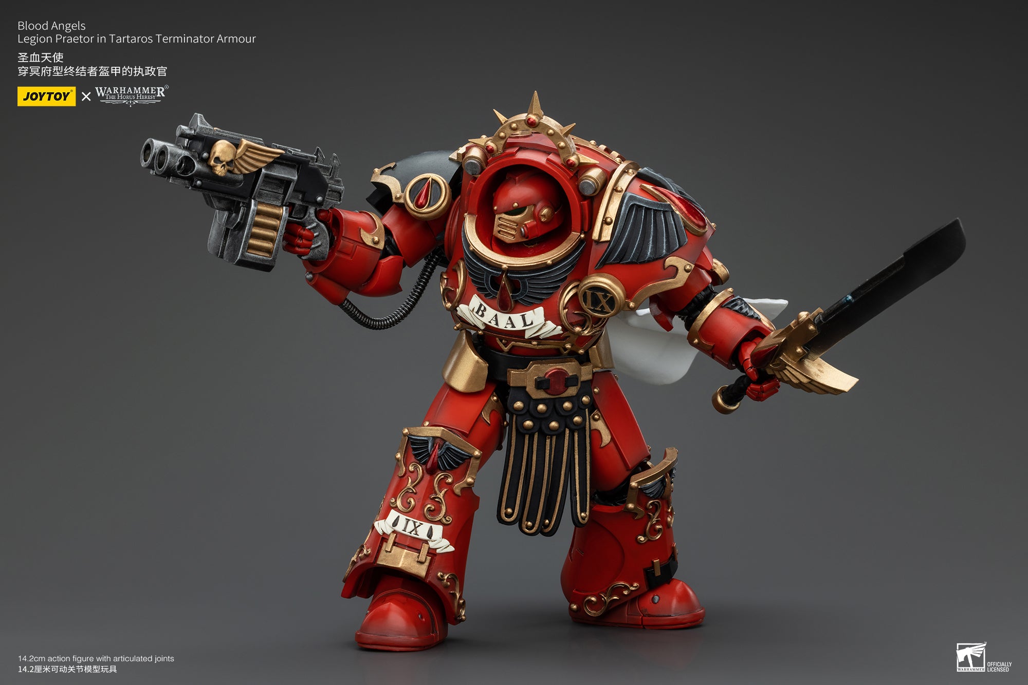 1/18 JOYTOY Warhammer The Horus Heresy Blood Angels Legion Praetor Action Figure in Tartaros Terminator Armor - Collectible Model for Display, Gaming & Warhammer 40K Fans