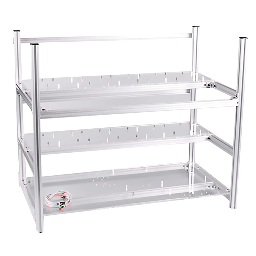 OSALADI Open Graphics Card Rack - Silver GPU Mining Case Bracket for Enhanced Heat Dissipation | Perfect for Cryptocurrency Mining Rigs & PC Gaming Setups
